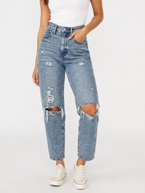 H&M Light Blue Distressed Boyfriend Jeans